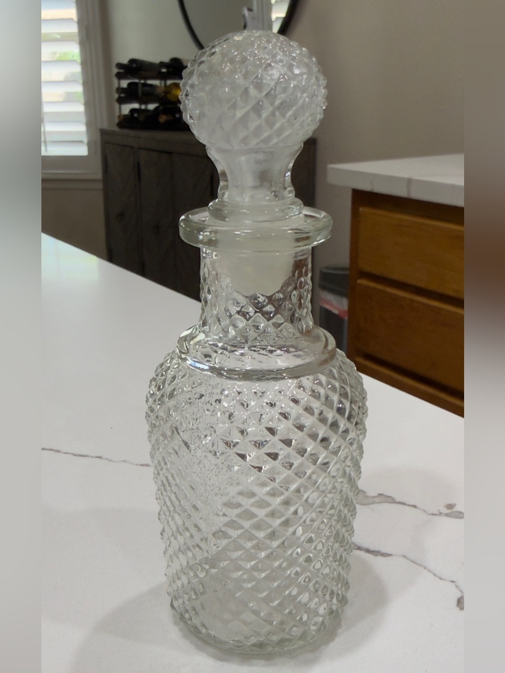Avon Clear Textured Glass Decanter with Stopper